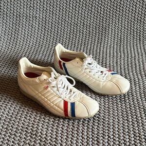 Patrick - White Blue Red Leather Women's Sneakers
